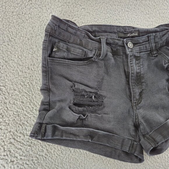 KanCan Shorts Womens 30 Distressed Denim Mid Rise Rolled Hem Casual Summer - Picture 2 of 16